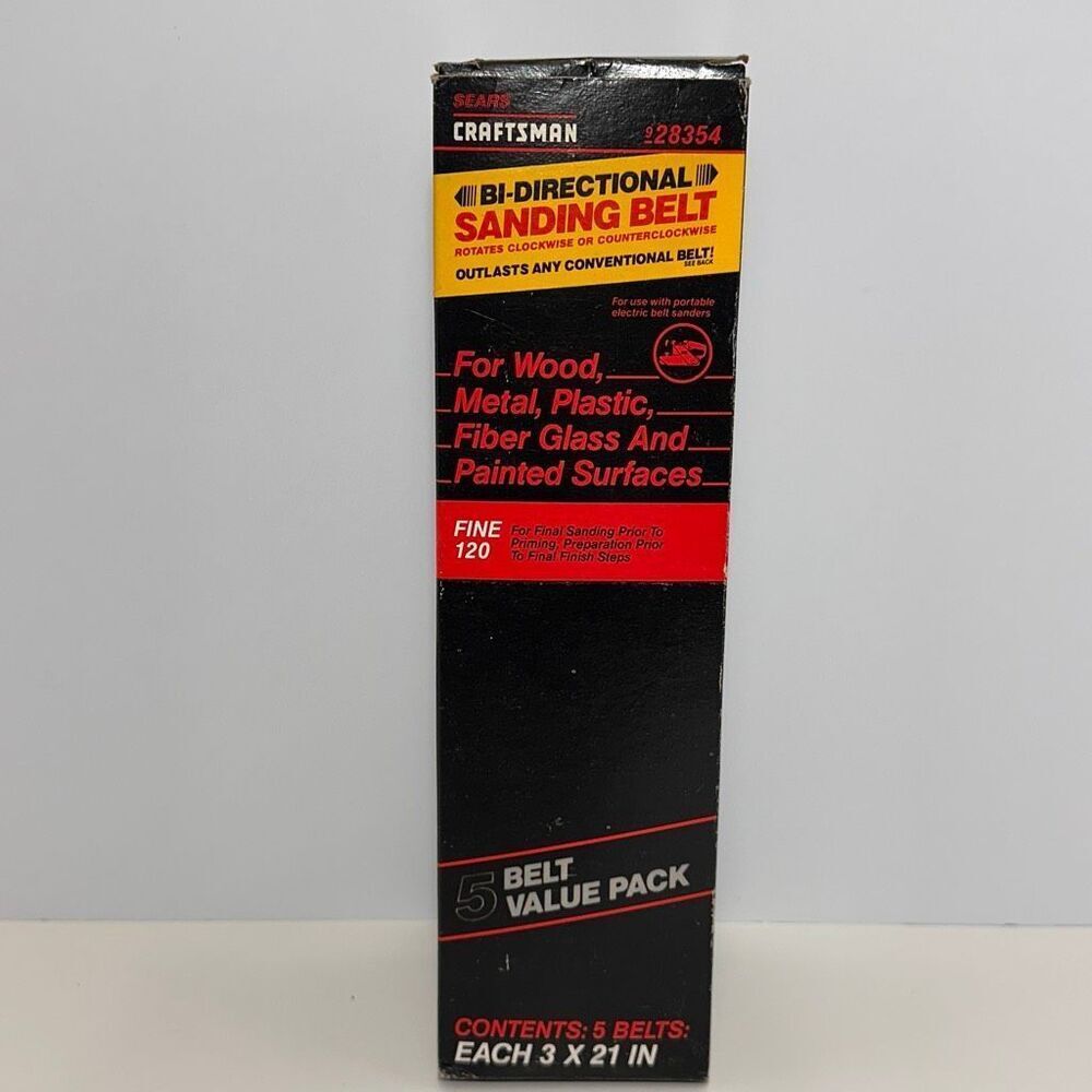 Sears Craftsman 3x21 Inch Fine 120 Grit Sanding Belts 2 Pack